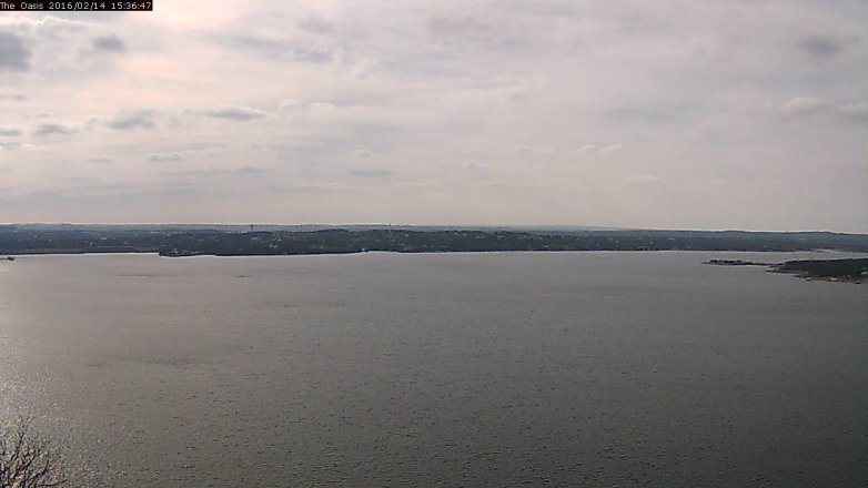 Lake Travis webcam, February 14, 2016 2:45 PM CT