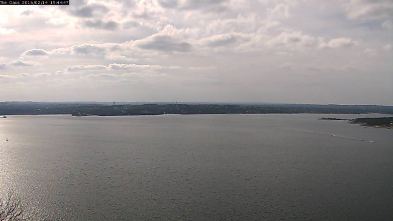 Lake Travis webcam, February 14, 2016 2:50 PM CT