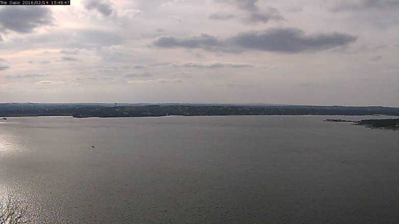 Lake Travis webcam, February 14, 2016 2:55 PM CT