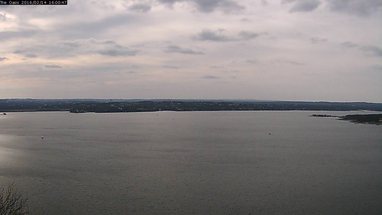 Lake Travis webcam, February 14, 2016 3:10 PM CT