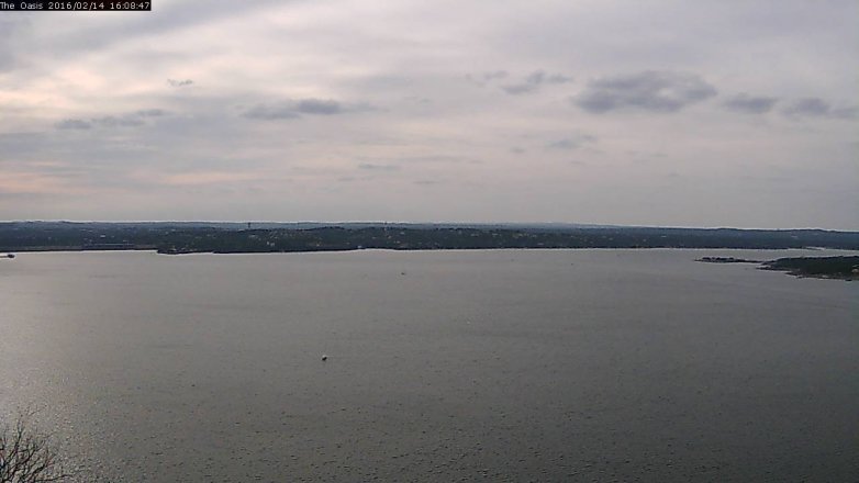 Lake Travis webcam, February 14, 2016 3:15 PM CT