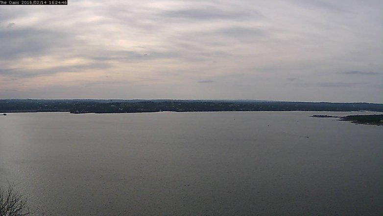 Lake Travis webcam, February 14, 2016 3:30 PM CT