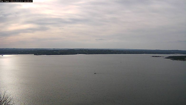 Lake Travis webcam, February 14, 2016 3:35 PM CT