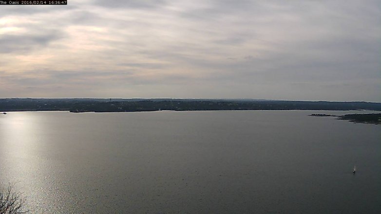 Lake Travis webcam, February 14, 2016 3:45 PM CT