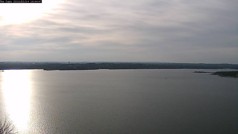 Lake Travis webcam, February 14, 2016 3:50 PM CT