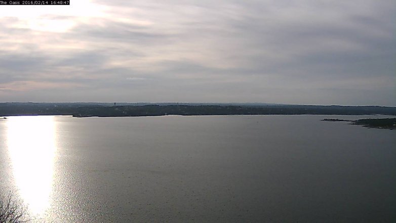 Lake Travis webcam, February 14, 2016 3:55 PM CT