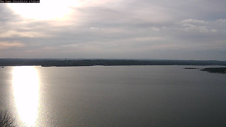 Lake Travis webcam, February 14, 2016 4:05 PM CT