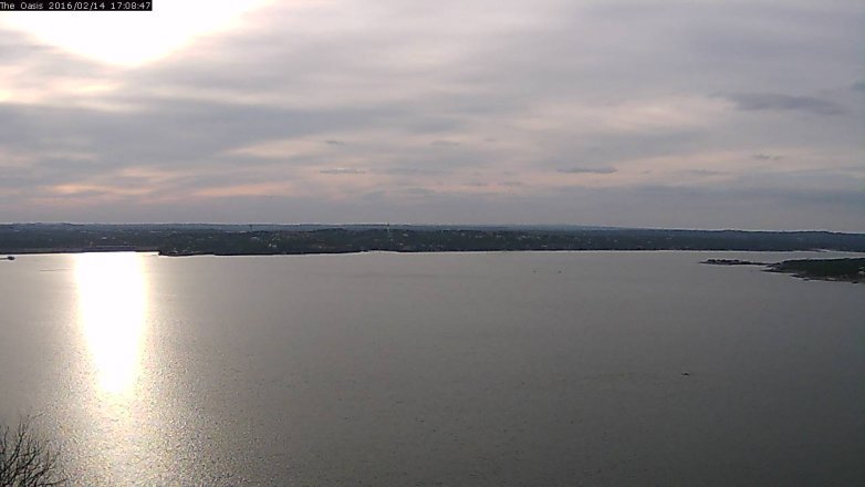Lake Travis webcam, February 14, 2016 4:15 PM CT