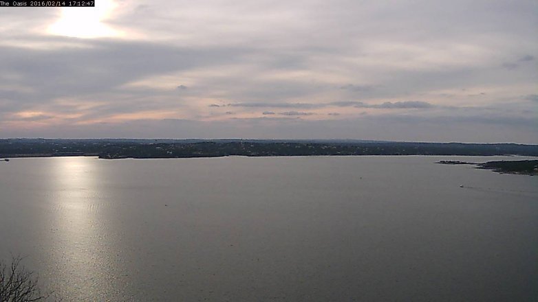 Lake Travis webcam, February 14, 2016 4:20 PM CT