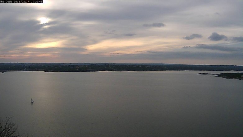 Lake Travis webcam, February 14, 2016 4:35 PM CT