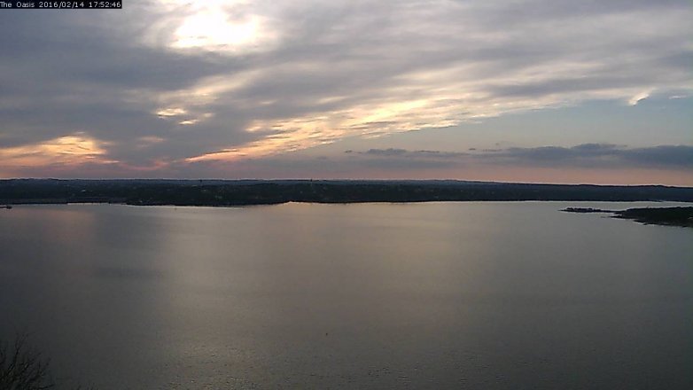 Lake Travis webcam, February 14, 2016 5:00 PM CT