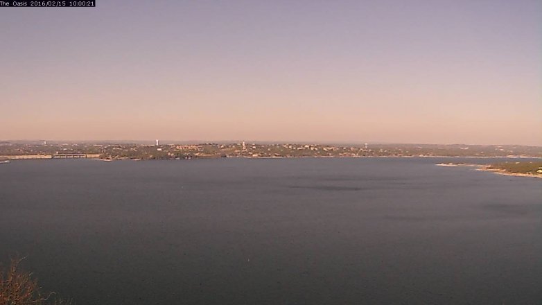Lake Travis webcam, February 15, 2016 9:05 AM CT
