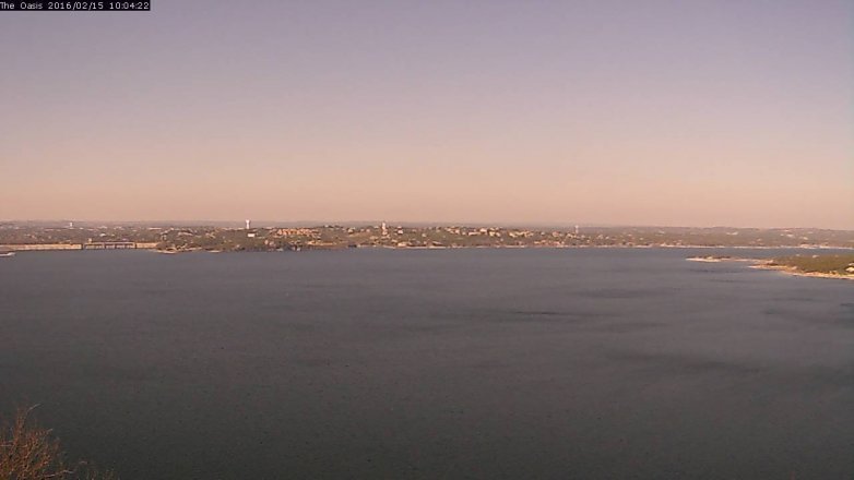 Lake Travis webcam, February 15, 2016 9:10 AM CT