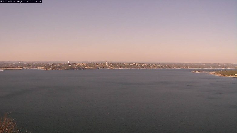 Lake Travis webcam, February 15, 2016 9:25 AM CT
