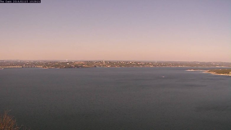 Lake Travis webcam, February 15, 2016 9:35 AM CT