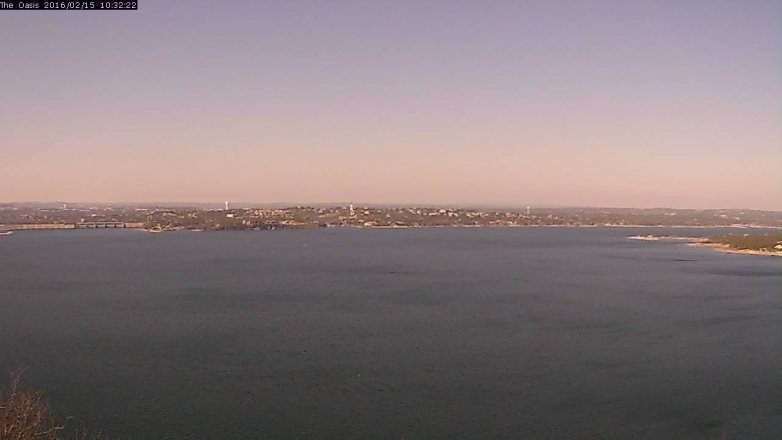Lake Travis webcam, February 15, 2016 9:40 AM CT