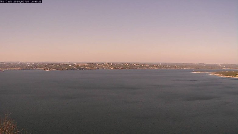 Lake Travis webcam, February 15, 2016 9:45 AM CT