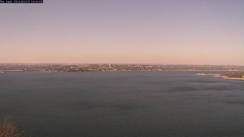 Lake Travis webcam, February 15, 2016 9:50 AM CT