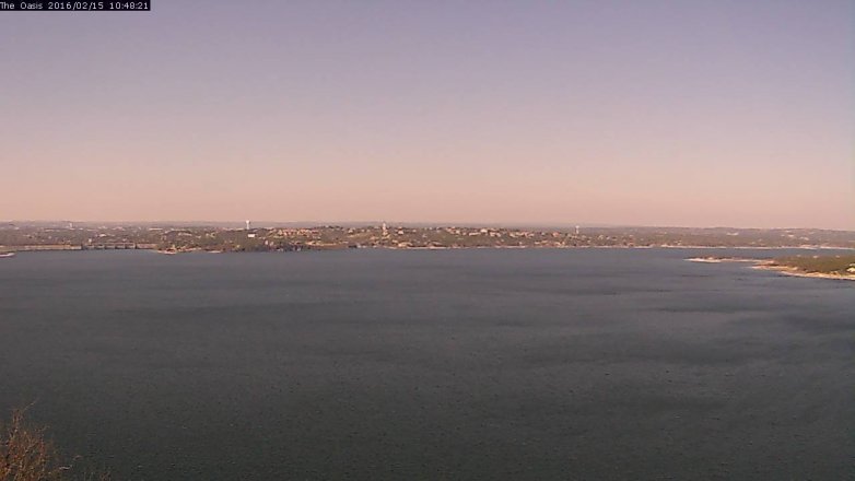 Lake Travis webcam, February 15, 2016 9:55 AM CT