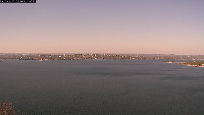 Lake Travis webcam, February 15, 2016 10:05 AM CT