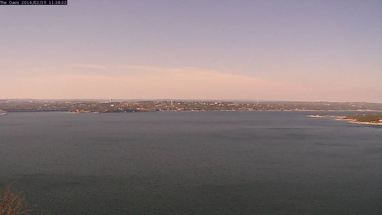 Lake Travis webcam, February 15, 2016 10:45 AM CT