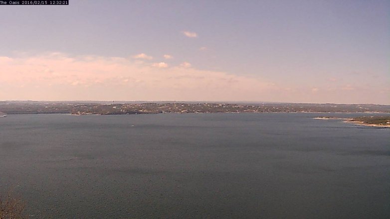 Lake Travis webcam, February 15, 2016 11:40 AM CT