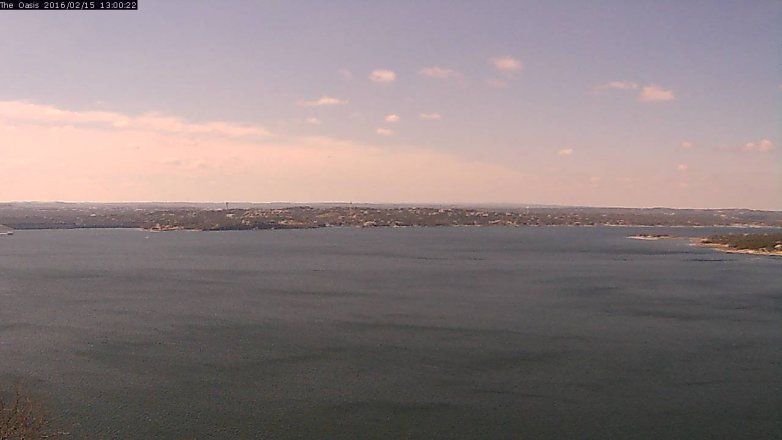 Lake Travis webcam, February 15, 2016 12:05 PM CT