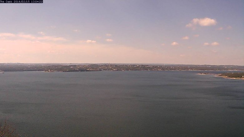 Lake Travis webcam, February 15, 2016 12:10 PM CT