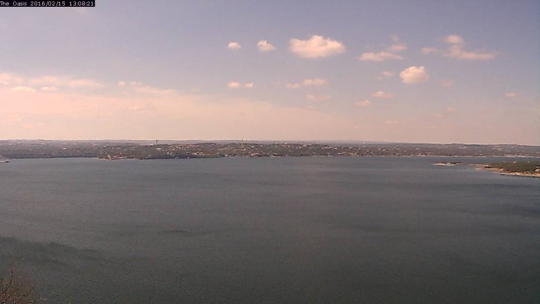 Lake Travis webcam, February 15, 2016 12:15 PM CT