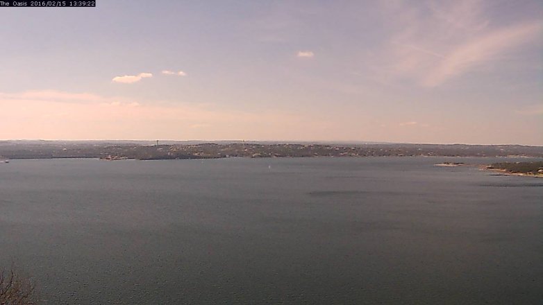 Lake Travis webcam, February 15, 2016 12:45 PM CT