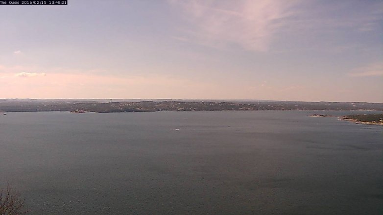 Lake Travis webcam, February 15, 2016 12:55 PM CT