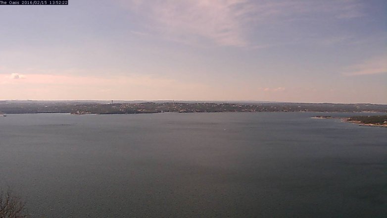 Lake Travis webcam, February 15, 2016 1:00 PM CT