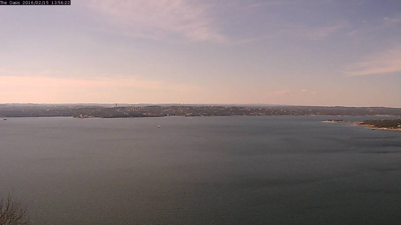 Lake Travis webcam, February 15, 2016 1:05 PM CT