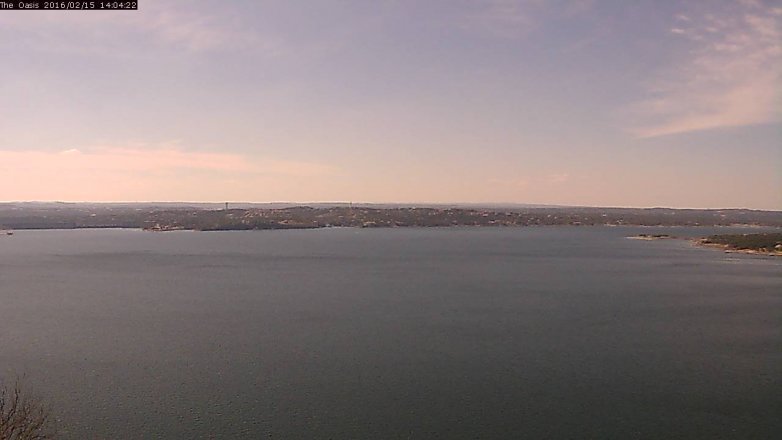 Lake Travis webcam, February 15, 2016 1:10 PM CT