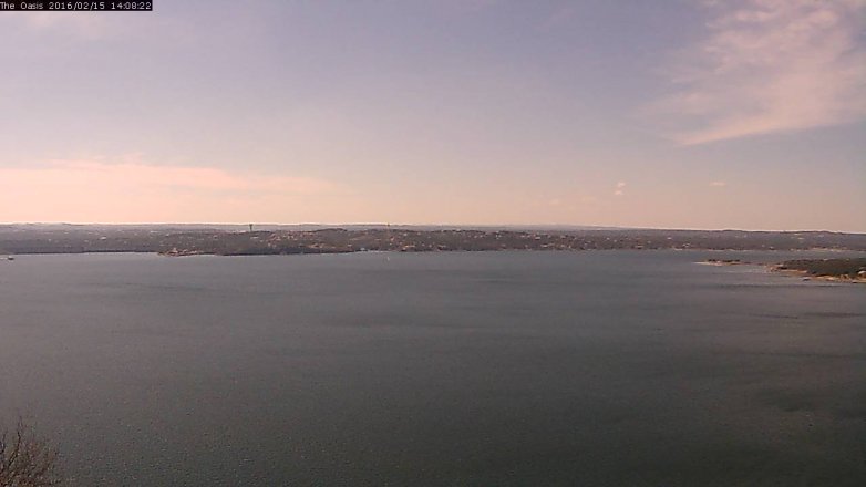 Lake Travis webcam, February 15, 2016 1:15 PM CT