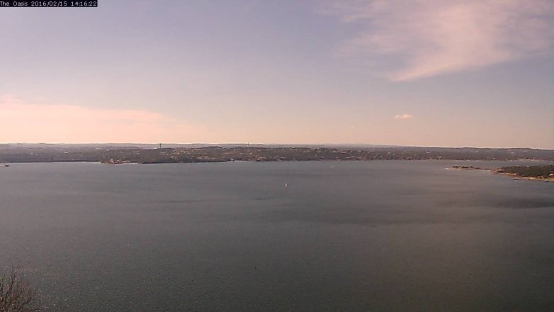 Lake Travis webcam, February 15, 2016 1:25 PM CT