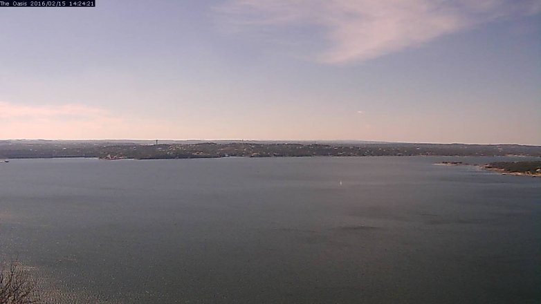 Lake Travis webcam, February 15, 2016 1:30 PM CT
