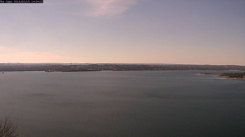Lake Travis webcam, February 15, 2016 1:40 PM CT