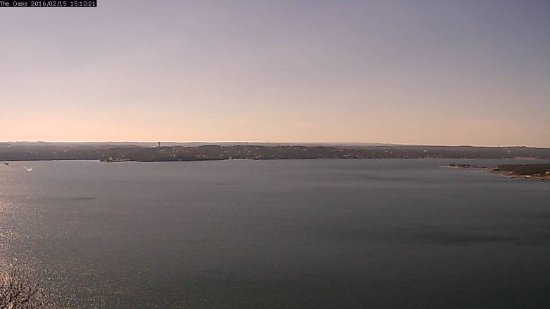 Lake Travis webcam, February 15, 2016 2:15 PM CT