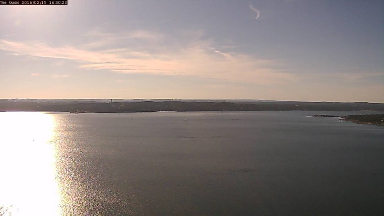 Lake Travis webcam, February 15, 2016 3:35 PM CT