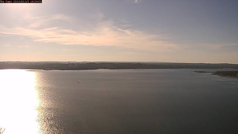 Lake Travis webcam, February 15, 2016 3:40 PM CT