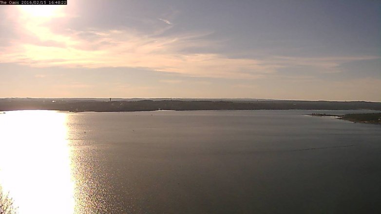 Lake Travis webcam, February 15, 2016 3:55 PM CT