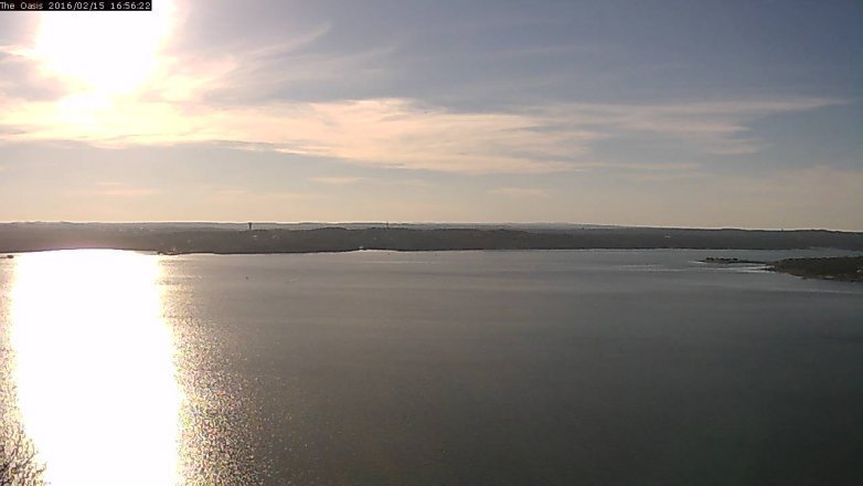Lake Travis webcam, February 15, 2016 4:05 PM CT