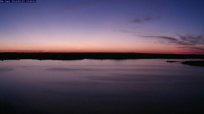 Lake Travis webcam, February 15, 2016 5:45 PM CT