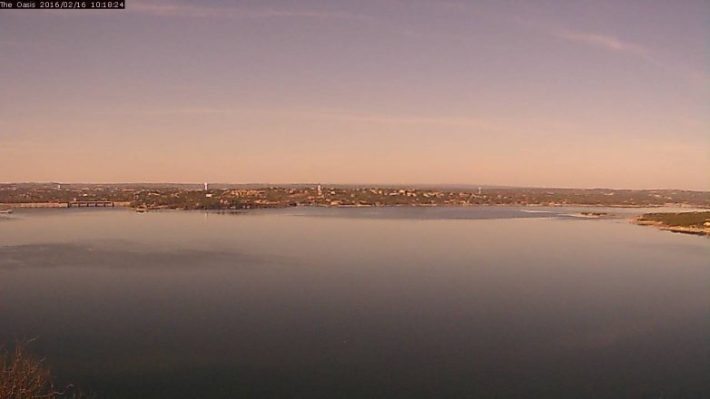 Lake Travis webcam, February 16, 2016 9:25 AM CT