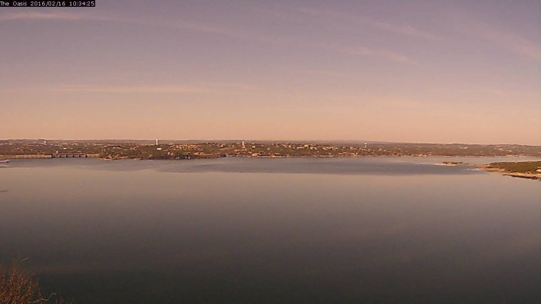 Lake Travis webcam, February 16, 2016 9:40 AM CT