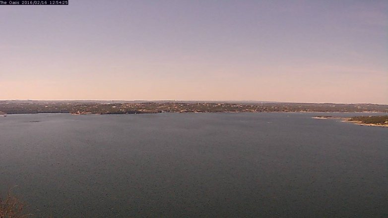 Lake Travis webcam, February 16, 2016 12:00 PM CT