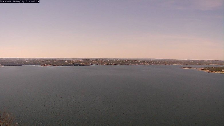 Lake Travis webcam, February 16, 2016 12:10 PM CT