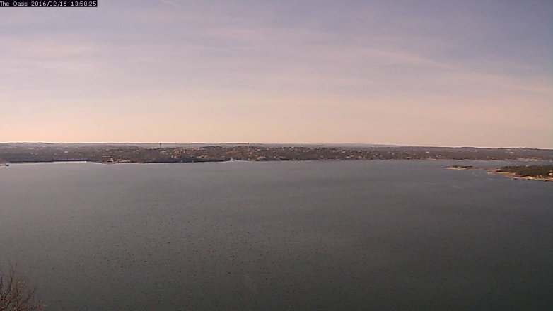 Lake Travis webcam, February 16, 2016 1:05 PM CT