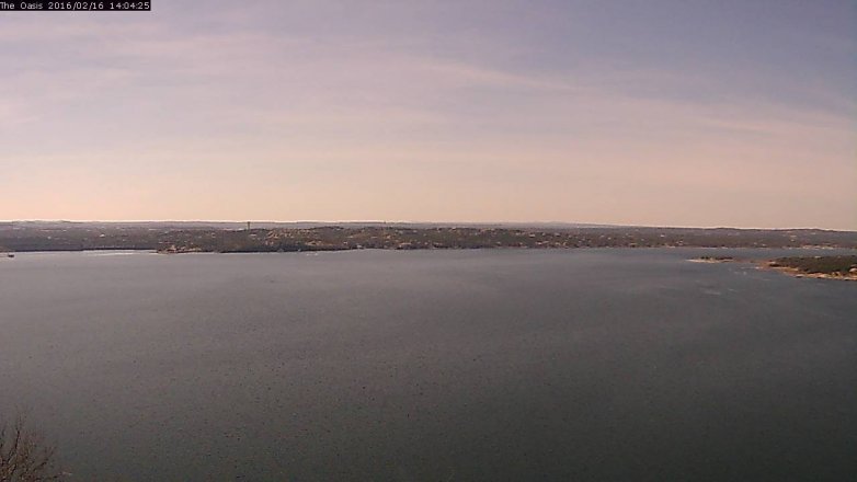 Lake Travis webcam, February 16, 2016 1:10 PM CT